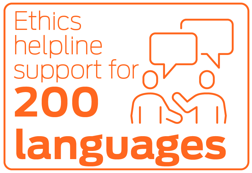 Ethics helpline support for 200 languages