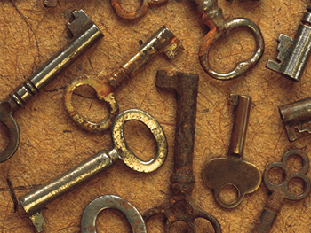 Keys arranged on a board