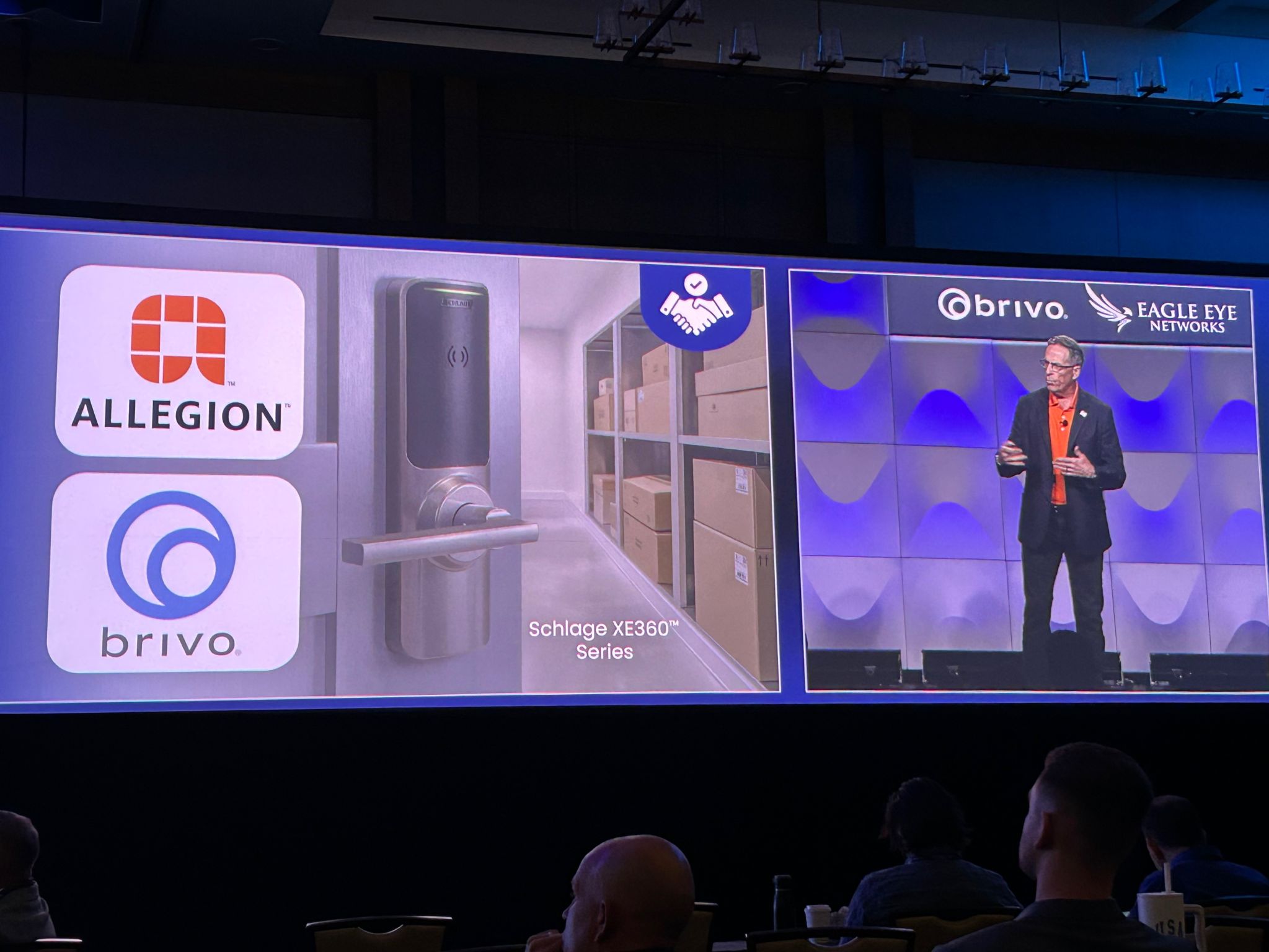 Allegion’s Brad Anderson presents the Schlage XE360 integration into the Brivo ecosystem at the Brivo Cloud Security Summit.